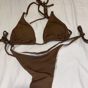 Mocha brown tie bikini